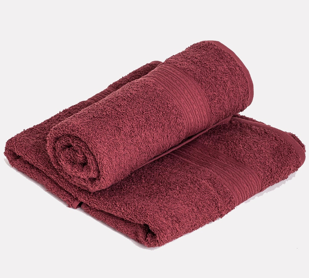 Махровое банное полотенце 70х140 Байрамали Бордового цвета