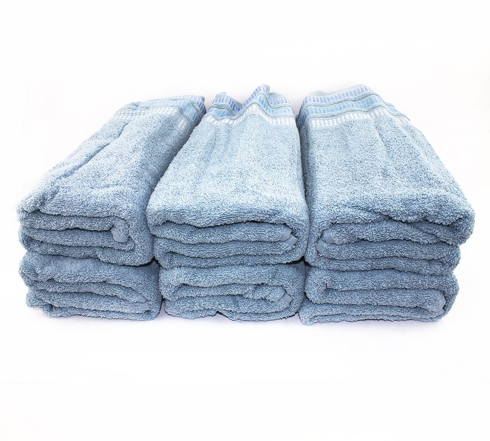 Махровые полотенца Gursan Cotton Delux 70х140 серо-голубого цвета комплектом по 6шт