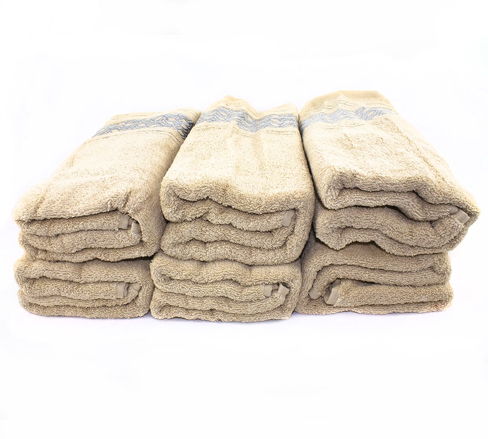 Махровые полотенца Gursan Cotton Delux 70х140 Бежевого цвета комплектом по 6шт
