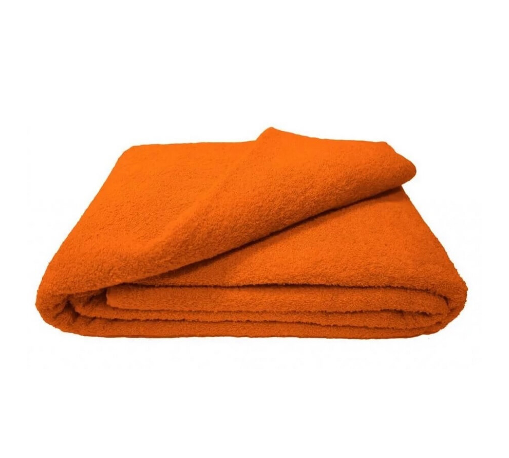 Махровое полотенца супербаня 100х180 оранжевого цвета